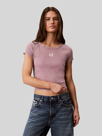 Calvin Klein Jeans T-shirt z naszywką z logo Bordowy 4