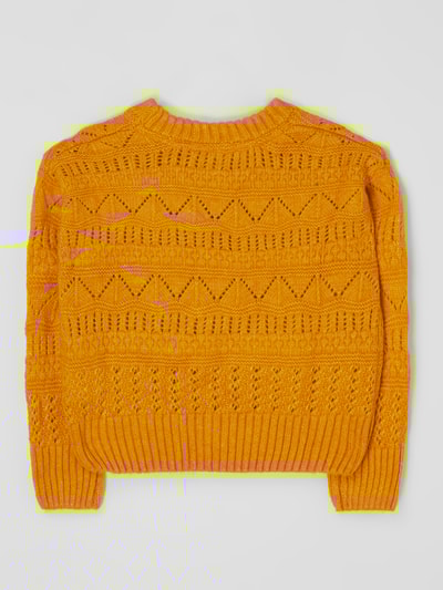 Pepe Jeans Pullover mit Lochmuster Modell 'Xabrina' Senfgelb 3