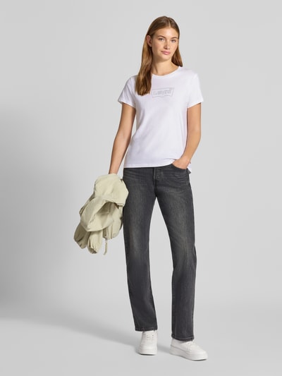 Levi's® T-Shirt mit Ziersteinbesatz und Rundhalsausschnitt Weiss 1