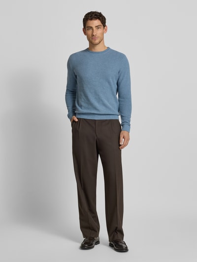 Selected Homme Regular Fit Pullover aus reiner Bio-Baumwolle Modell 'ROSS' Blau Melange 1
