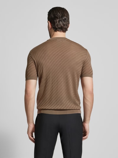 Emporio Armani Slim Fit T-Shirt mit Lyocell- und Woll-Anteil Hellbraun 5