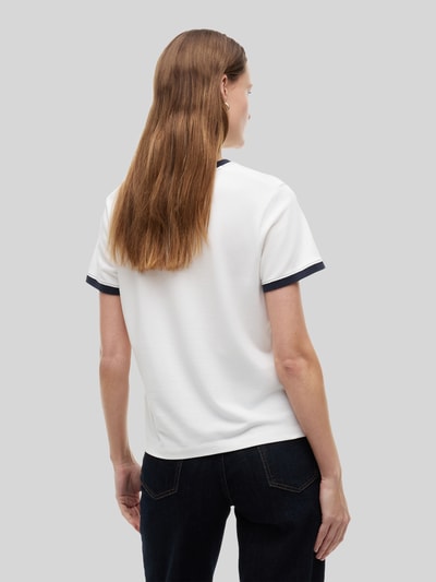 Tommy Hilfiger regular fit T-shirt met katoen en logostitching Ecru - 5