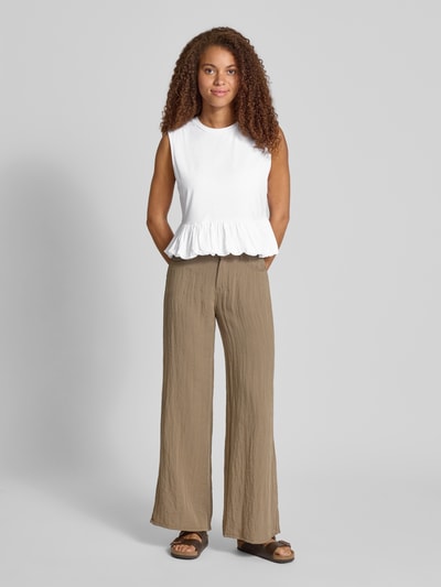 EDITED Crop Top mit Rundhalsausschnitt Modell 'Davinia' Weiss 1