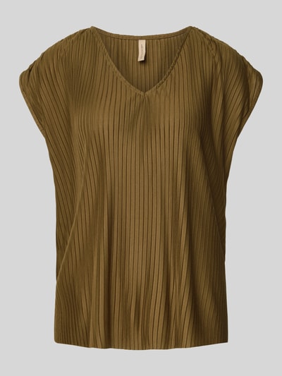 Soyaconcept Regular Fit Blusenshirt mit V-Ausschnitt Modell 'KIRIT' Khaki 2