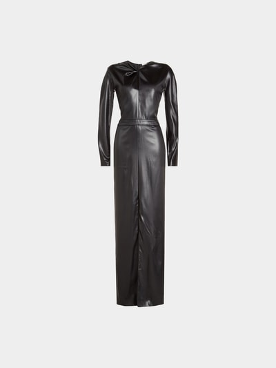 Nina Ricci Bodenlanges Kleid in Leder-Optik Black 1