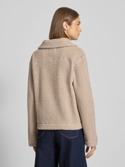 ONLY Regular Fit Teddy-Jacke mit seitlichen Eingrifftaschen Modell 'MEGAN' Beige Melange 5