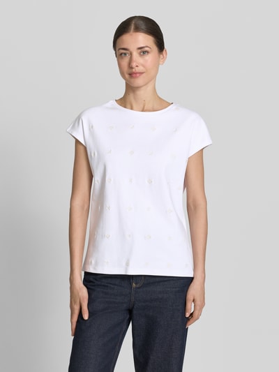 Christian Berg Woman T-Shirt mit Rundhalsausschnitt und Stitchings Weiss 4
