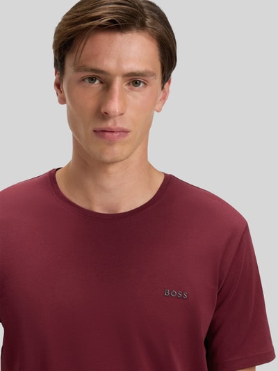 BOSS Regular Fit T-Shirt aus Baumwoll-Mix Modell 'MIX&MATCH' Dunkelrot 3