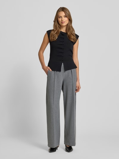 Stehmann Stoffen broek met elastische band, model 'Francis' Lichtgrijs - 1