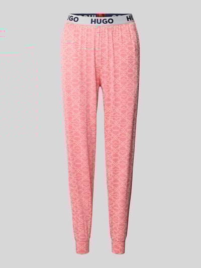 HUGO Slim Fit Pyjama-Hose aus Viskose-Mix Modell 'Unite' Pink 1