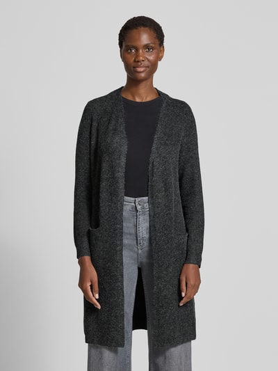 Vero Moda Relaxed fit cardigan met steekzakken, model 'DOFFY' Metallic zwart gemêleerd - 4