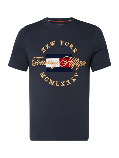 Tommy Hilfiger T-shirt o kroju relax fit  z aplikacją z logo Granatowy 2