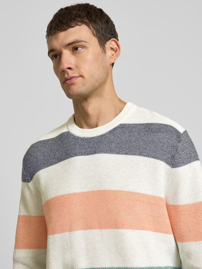 Christian Berg Men Strickpullover mit Rundhalsausschnitt Offwhite 3