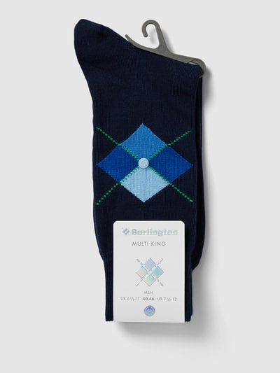 Burlington Socken mit Motiv-Print Modell 'Multi King' Marine 3