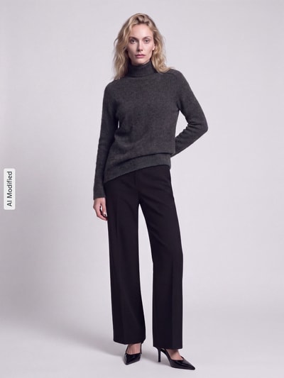 MM by Max Mara relaxed fit pullover van mix van wol en kasjmier model 'CARIOCA' Antraciet - 1