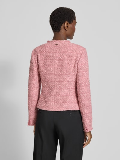 WHITE LABEL Blazer in Bouclé-Optik mit Rundhalsausschnitt Rosa 5