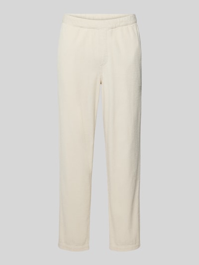 Produktfoto, Straight Fit Stoffhose in Cord-Optik Modell 'Padow' von American Vintage in Beige, reine Baumwolle, sichtbare Gesäßtaschen, elastischer Bund