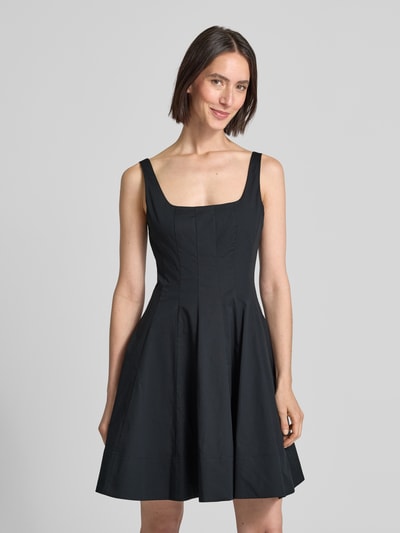 Staud Minikleid mit Karree-Ausschnitt Modell 'MINI WELLS' Black 4