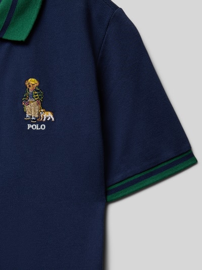 Polo Ralph Lauren Teens Regular fit poloshirt met labelstitching Marineblauw - 2