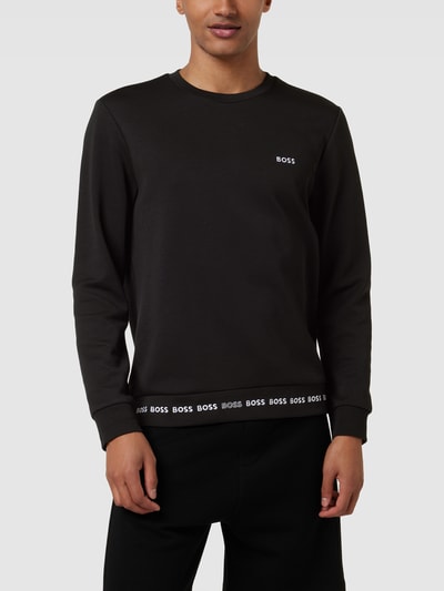 BOSS Green Sweatshirt mit Label-Stitching Modell 'Salbeos' Black 4