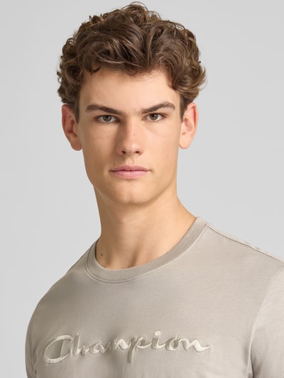 Champion T-Shirt mit Label-Stitching mit Rundhalsausschnitt Beige 3