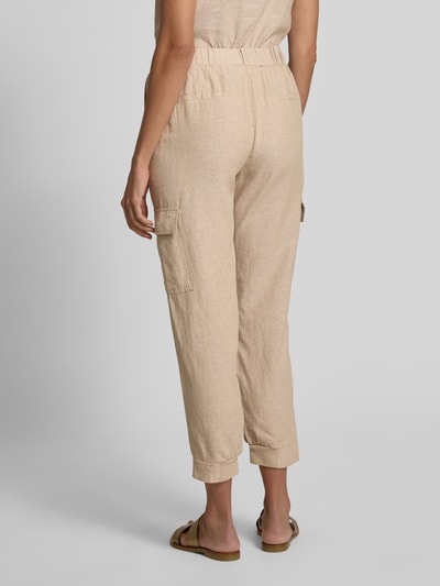 FREE/QUENT Tapered Fit Leinenhose mit Cargotaschen Modell 'Lava' Sand 5