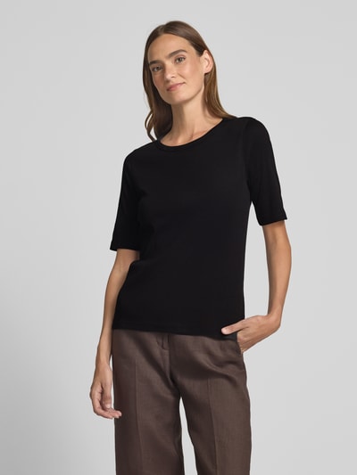 s.Oliver RED LABEL T-shirt o kroju slim fit z mieszanki bawełny Czarny 4