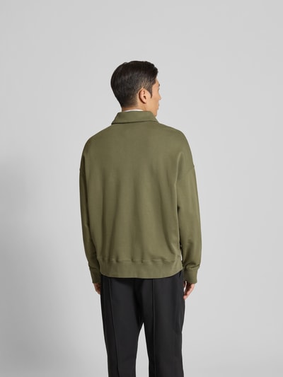 MAISON KITSUNÉ Oversized Sweatshirt aus Baumwolle Oliv 5