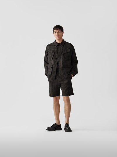 WOOD WOOD Hemdjacke mit grafischem Allover-Muster Grün 1