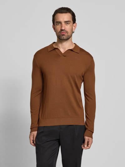 SELECTED HOMME Regular fit poloshirt van zuivere wol, model 'TRAY' Koper - 4