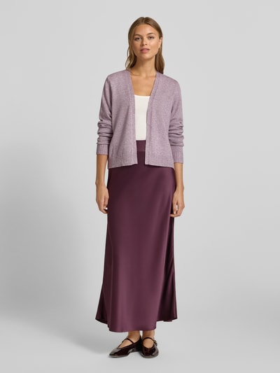 Vila Kardigan z dzianiny z przodem bez zapięcia model ‘VIRIL’ Fiołkoworóżowy 1