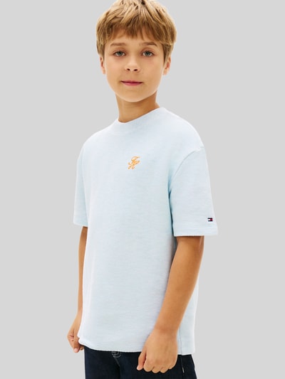 Tommy Hilfiger Teens Regular Fit T-Shirt aus reiner Baumwolle Bleu 4