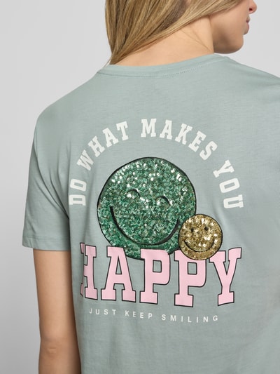 Only T-shirt o kroju regular fit z czystej bawełny model ‘KITA’ Trzcinowy 3