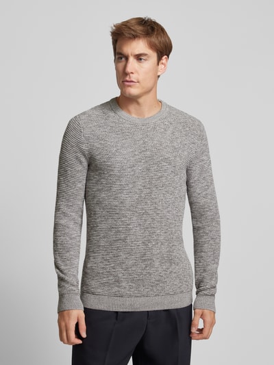 SELECTED HOMME Sweter z dzianiny z okrągłym dekoltem model ‘NEWVINCEBUBBL’ Piaskowy 4