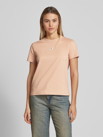 Calvin Klein Jeans Regular Fit T-Shirt mit Label-Patch Altrosa 4