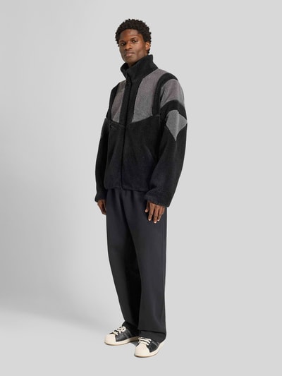 adidas Originals Loose Fit Sweatjacke mit weichem Fleece-Innenfutter Black 1