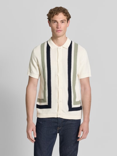 Lindbergh Cardigan mit Kentkragen und Knopfleiste Offwhite 4