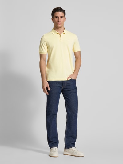 s.Oliver RED LABEL Regular Fit Poloshirt aus Baumwoll-Piqué Hellgelb 1