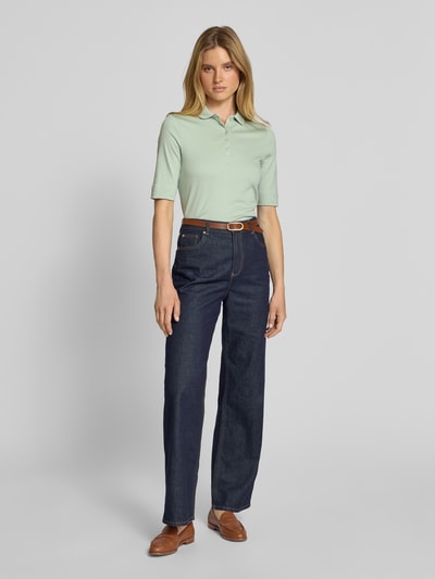 Christian Berg Woman Poloshirt mit kurzer Knopfleiste Lind 1