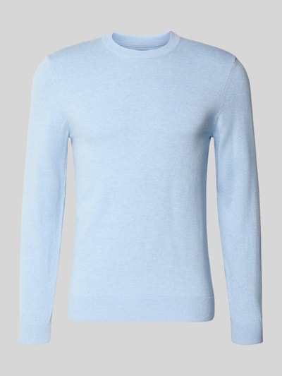 MCNEAL Strickpullover aus Baumwoll-Kaschmir-Mix mit Rundhalsausschnitt Bleu Melange 2