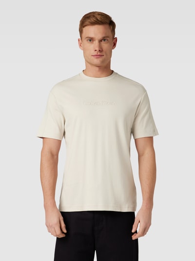 CK Calvin Klein T-Shirt mit Label-Print Modell 'COMFORT' Sand 4