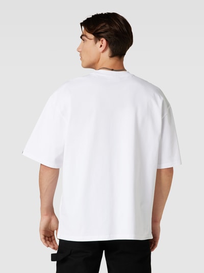 REVIEW Oversized T-Shirt mit Silber Logo Print Weiss 5