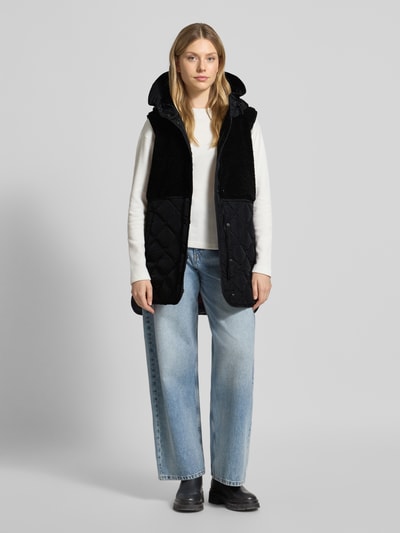 Fuchs Schmitt Fleecegilet met doorgestikte naden en steekzakken Zwart - 1