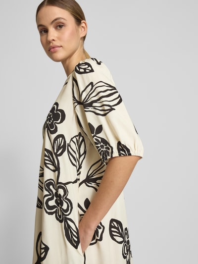 JAKE*S STUDIO WOMAN Knielanges Kleid mit V-Ausschnitt Offwhite 3
