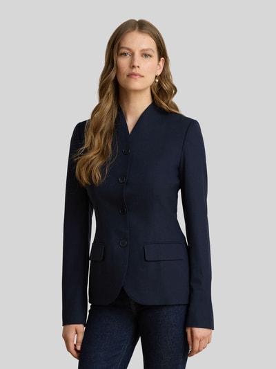 Lauren Ralph Lauren Getailleerd kort colbert van wol met opstaande kraag Marineblauw - 4