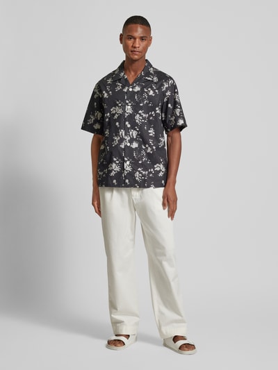 ANNARR Regular fit vrijetijdsoverhemd met all-over print, model 'FRED' Zwart - 1