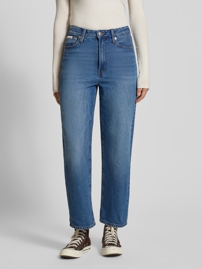 Calvin Klein Jeans Wide Fit Jeans mit Logo-Patch Modell 'Barrel' Jeansblau Melange 4