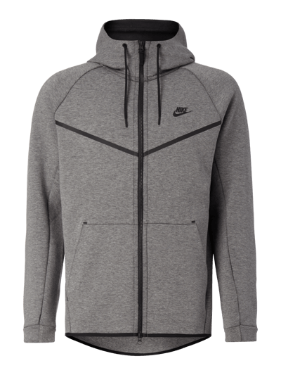 Nike Sweatjacke mit Zierstreifen und Logo-Print Dunkelgrau 1