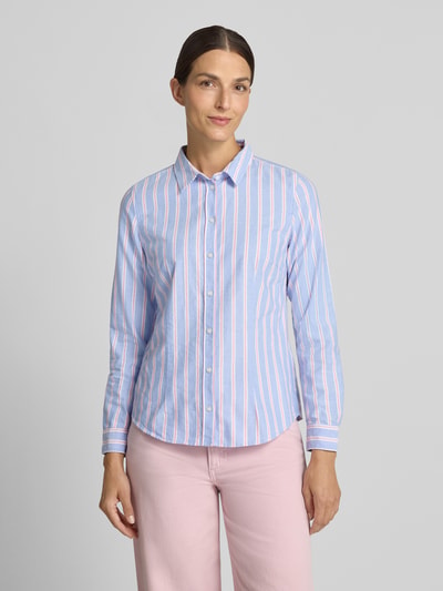 Christian Berg Woman Longline Bluse mit abgerundetem Saum Blau 4
