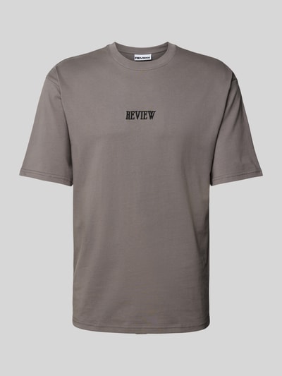 REVIEW T-shirt met labelprint Donkergrijs - 2